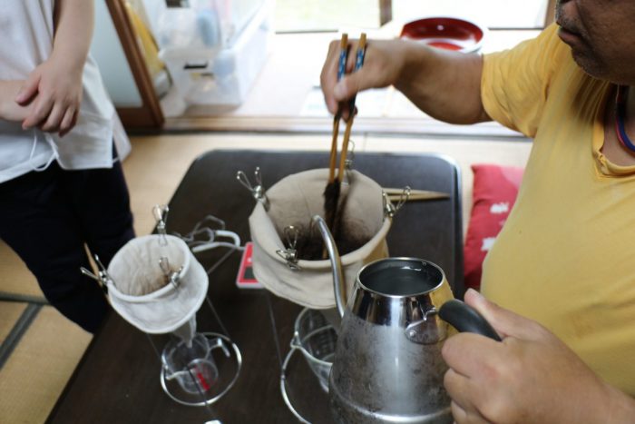 ワンにゃんべぇハウス大江屋ヨシタケコーヒー体験